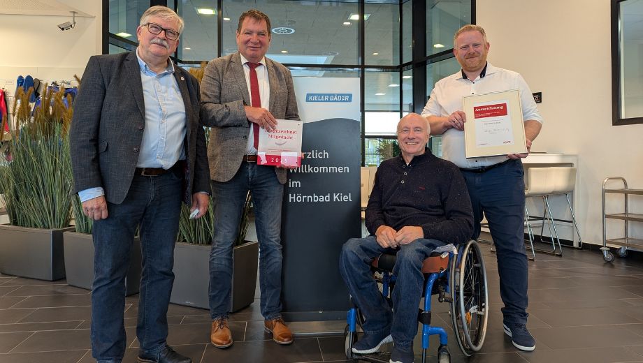 Das Kieler Hörnbad ist besonders gut auf Besucher mit Behinderung eingestellt - dafür gab es nun das SoVD-Gütesiegel Das Kieler Hörnbad ist besonders gut auf Besucher mit Behinderung eingestellt - dafür gab es nun das SoVD-Gütesiegel